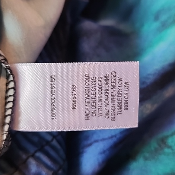 Marc New York blue/green elastic hem pullover blouse-M - Picture 8 of 9